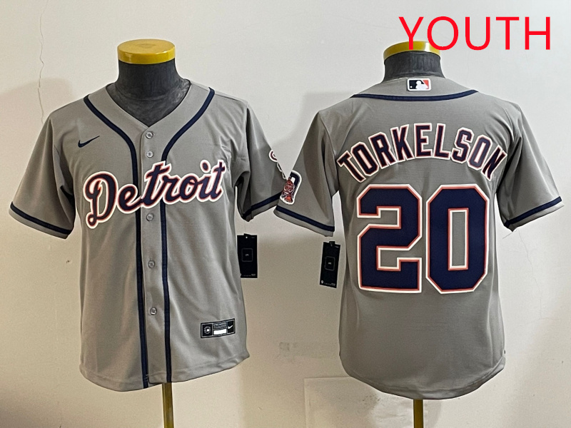 Youth 2025 Detroit Tigers  #20 Torkelson grey Nike MLB jersey style 9